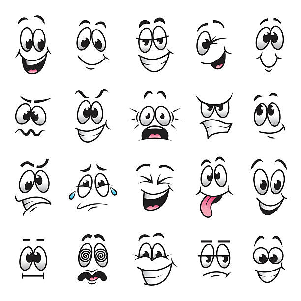 Pontos-chave e como desenhar expressões faciais [rostos sorridentes,  chorosos e zangados]